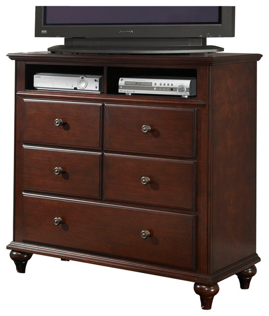 Broyhill Hayden Place 3 Drawer Media Chest In Rich Dark Cherry Broyhill Hayden Place 3 Drawer Media Chest In Rich Dark Cherry Transitional Dressers By Homesquare