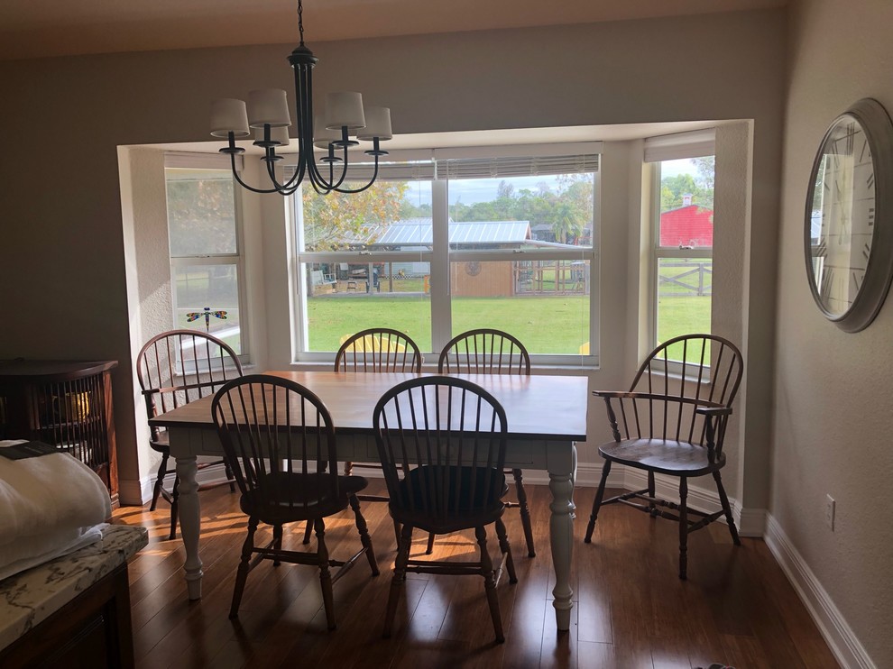 Window Dressing in Kitchen Nook under Concrete Beam