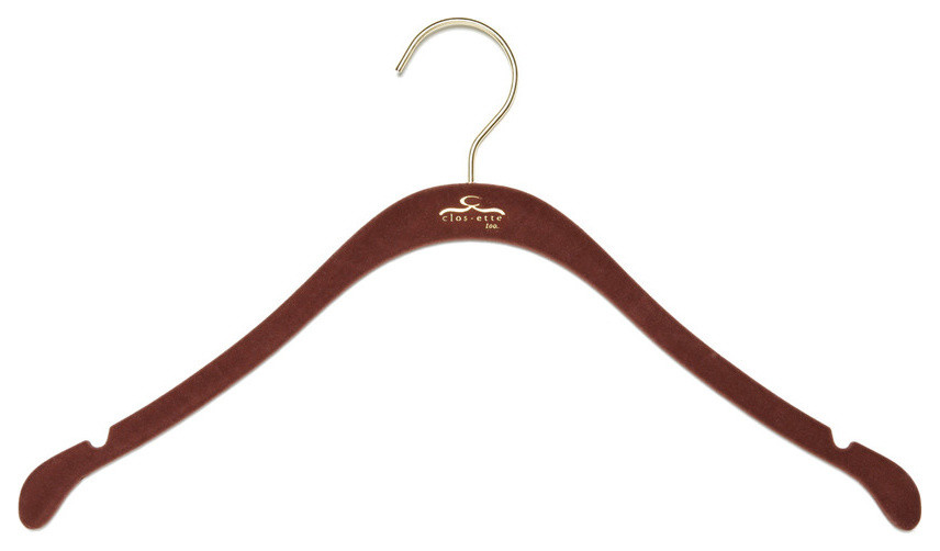 The Signature Slim Shirt Hanger, Brown w/ Brass