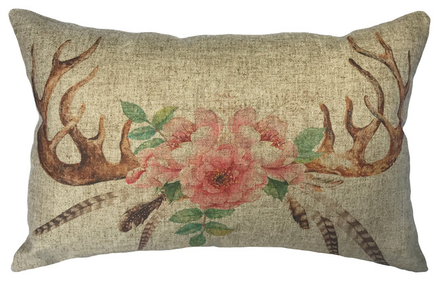 Deer Horns Linen Pillow