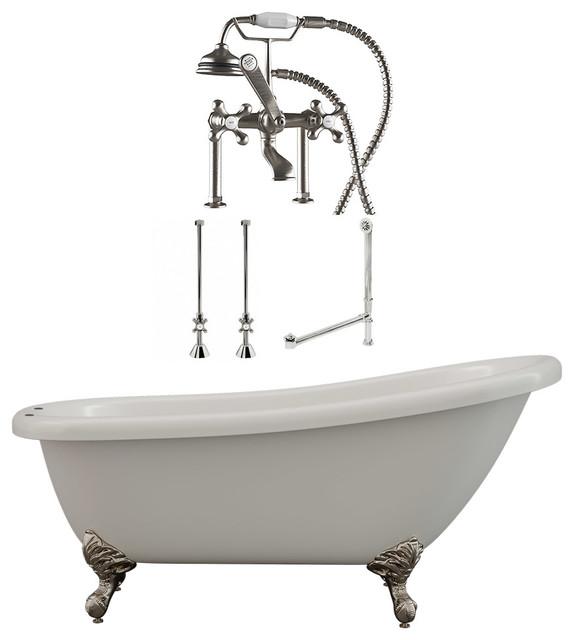 67 Slipper Clawfoot Tub Deck Mount Plumbing Pack Miller 67 Slipper Clawfoot Tub Deck Mount Plumbing Pack Miller