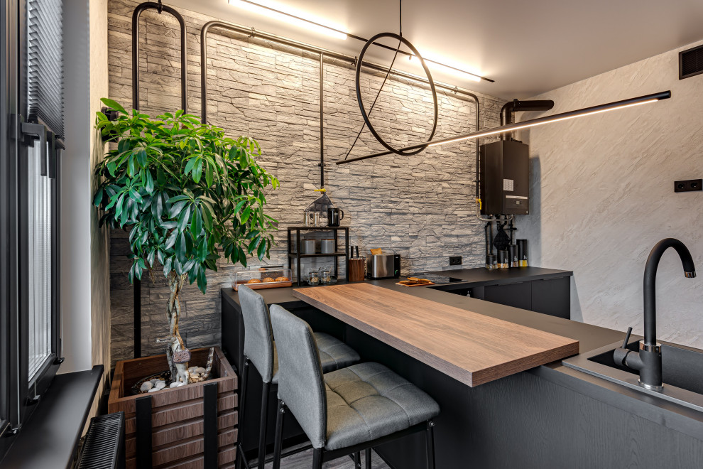 ЖК САМПО. 1-комнатная квартира в брутальном стиле, "от бетона" до заселения