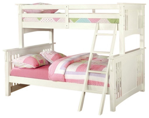 Marlie White Bunk Beds, Twin Over Full - Craftsman - Bunk Beds - by ...