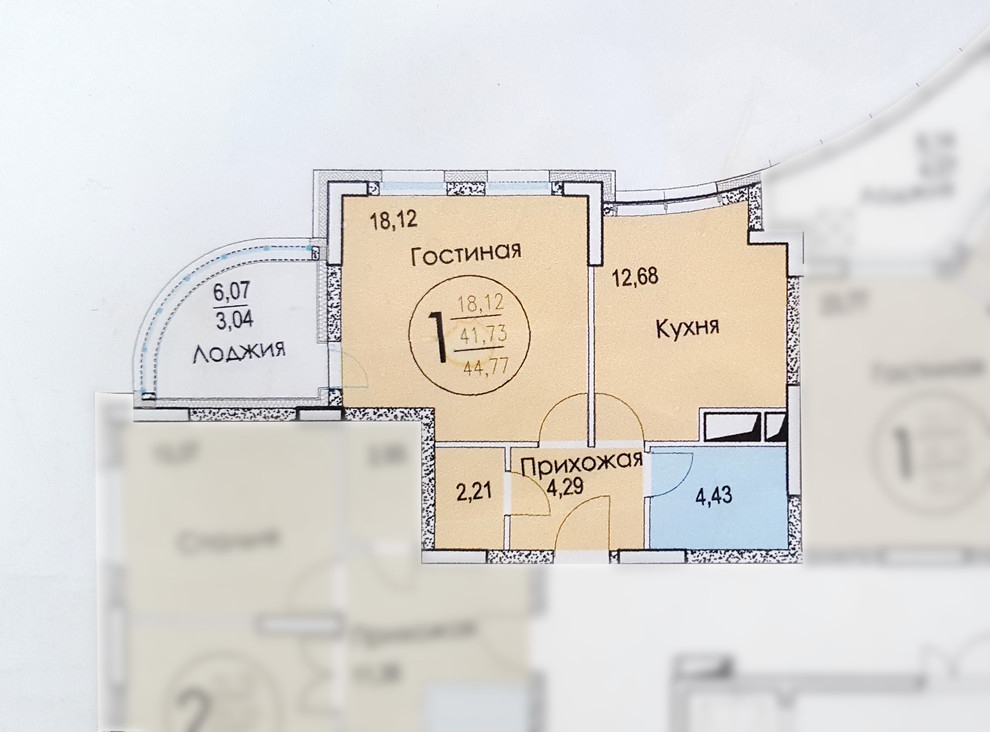 Однокомнатная квартира в г. Королев