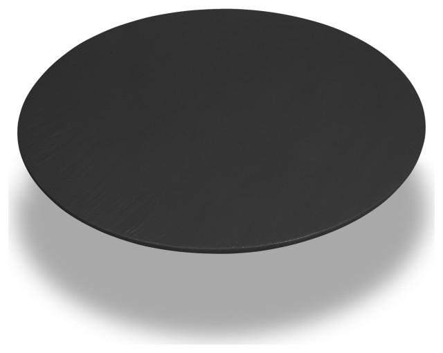 Black 48 Inch Round Fitted Vinyl Tablecloth Contemporary