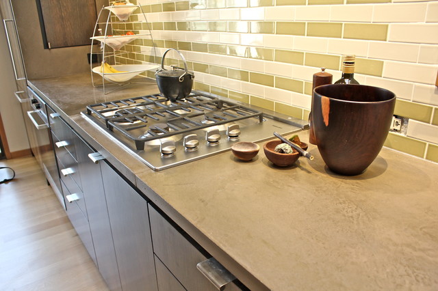 Concrete Countertop With Detailed Steel Trowel Finish