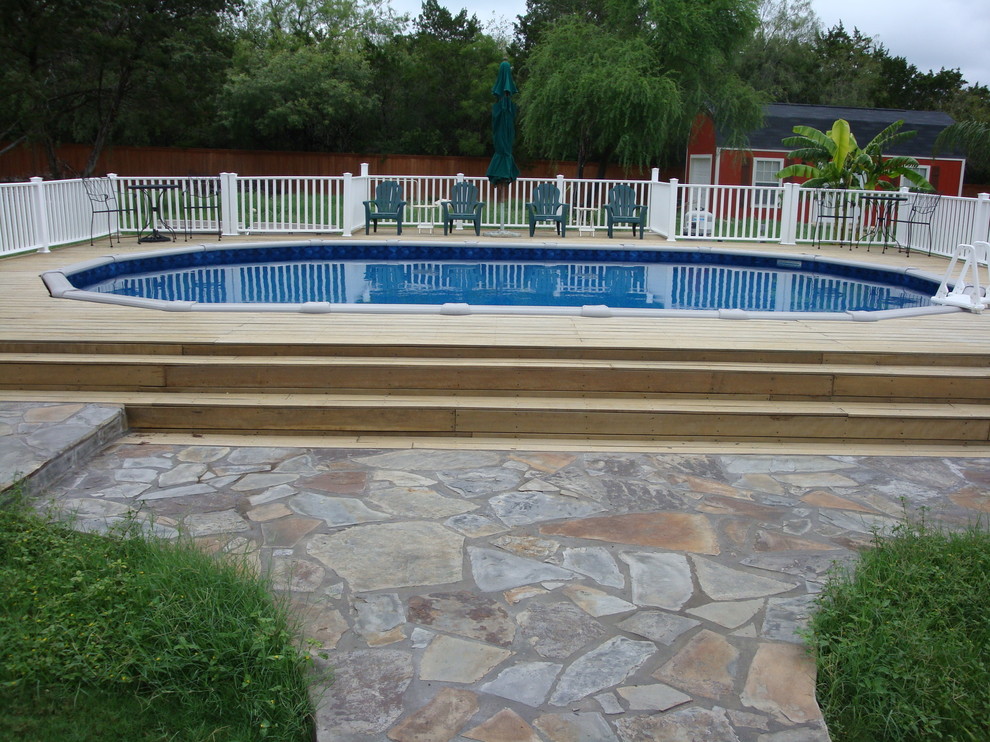 Modern Oval Above Ground Pools With Decks And Outdoor Furniture Umbrella Bob Vila Aqua Rec