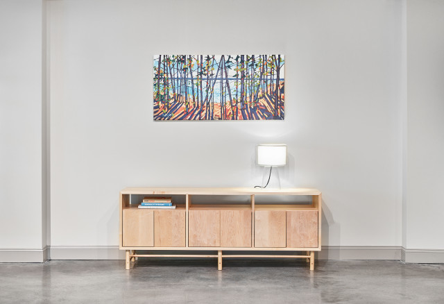 The Navarend Entertainment Center in Solid Maple scandinavian-living-room