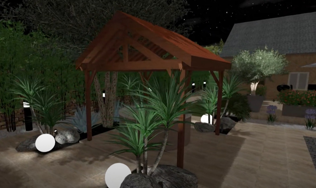 Jardin avec jeu de lumière