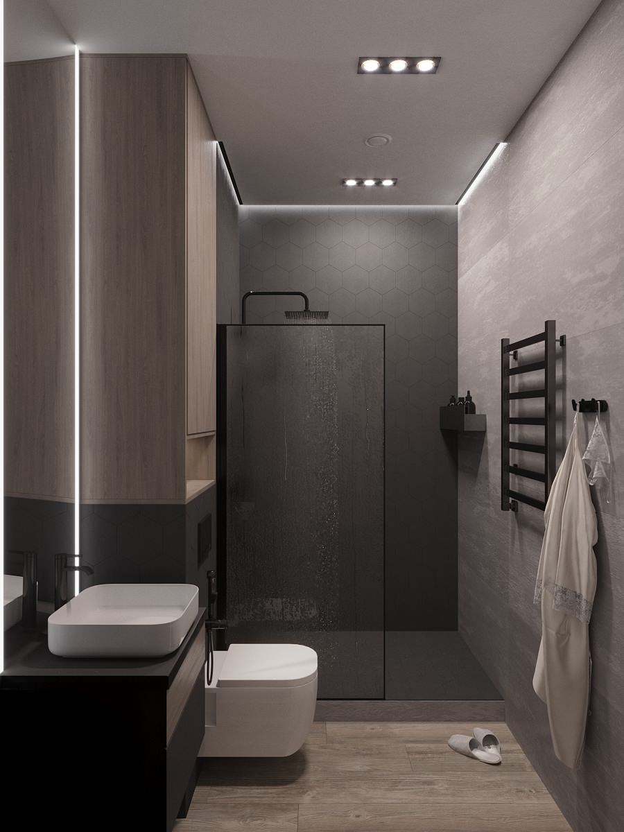 Трёхкомнатная квартира в монохромных тонах