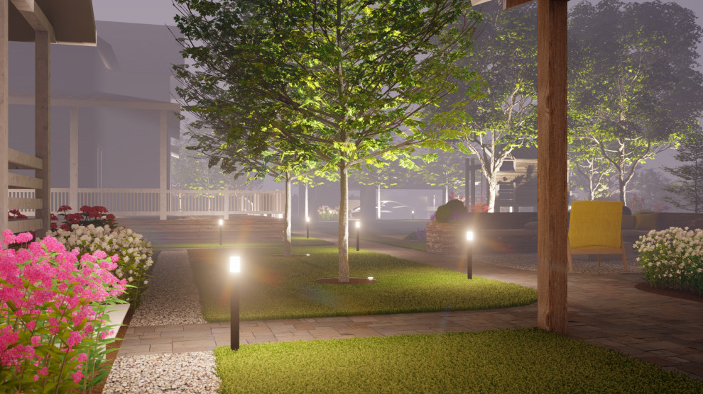 Вид участка ночью