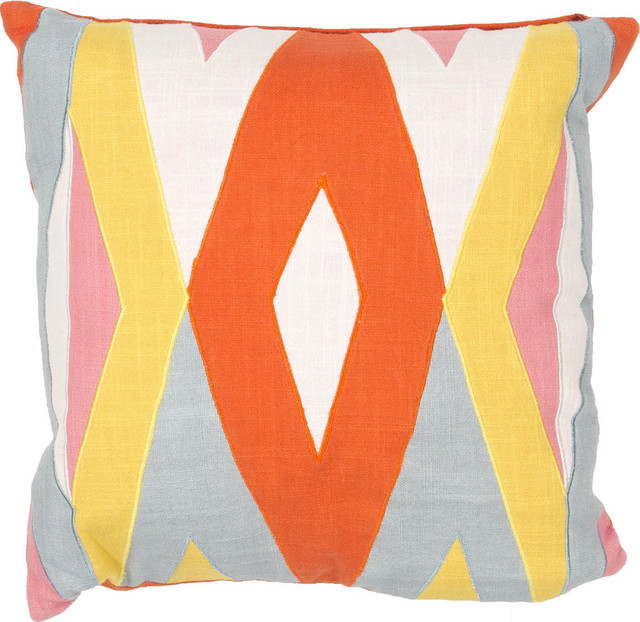 Jaipur EnCasa11 Pillow, Orange, 18"x18", Polyester Filler