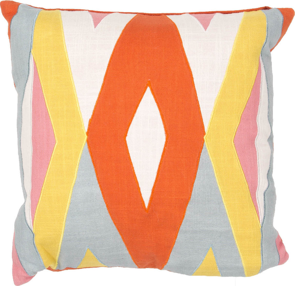 Jaipur EnCasa11 Pillow, Orange, 18"x18", Polyester Filler