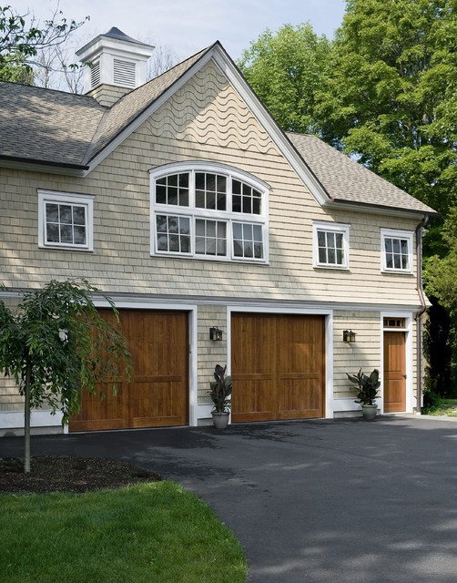 Shingle Style Garage Guest House British Colonial Garage New