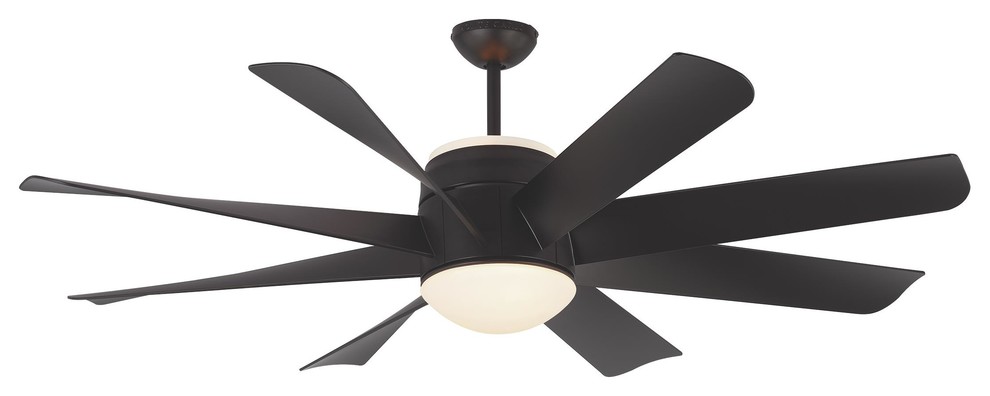 Monte Carlo Fans Turbine Matte Black 56'' Wide Indoor Ceiling Fan with Light