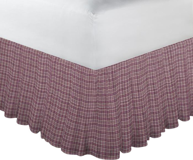 Red Brickandgolden Gingham Check Fabric Dust Ruffle Twin Farmhouse Red Brickandgolden Gingham Check Fabric Dust Ruffle Twin
