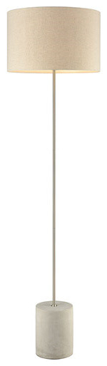 Floor Lamp 1-Light With Polished Concrete Nickel Concrete Metal 64"