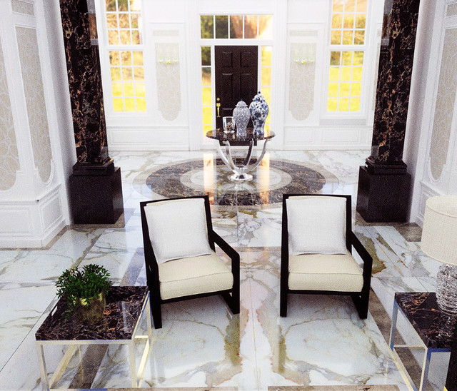 Calacatta Borghini Marble Foyer Entrance Hall Floor American