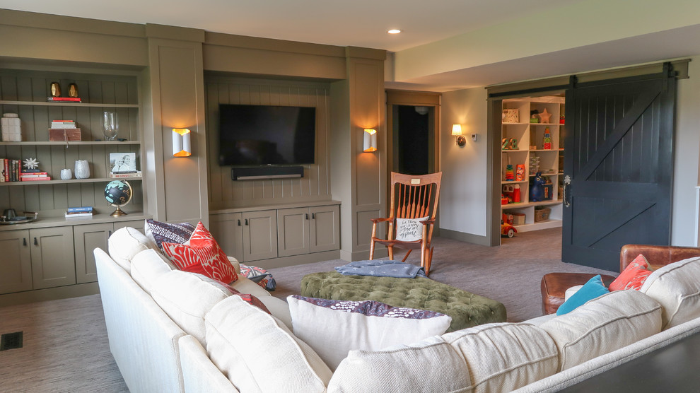 This is an example of a transitional home theatre.