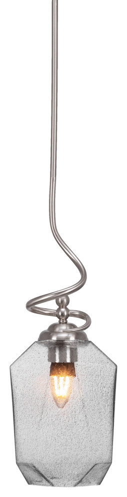 Capri 1-Light Stem Pendant with Hang Straight Swivel, Brushed Nickel/Smoke