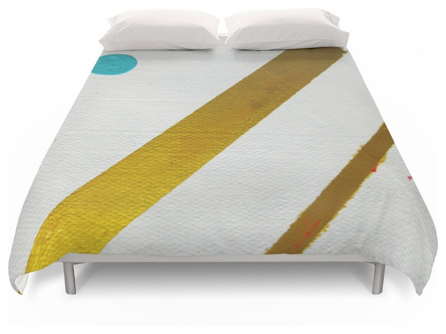 Gold Ochre Teal Duvet Cover Contemporary Duvet Covers And