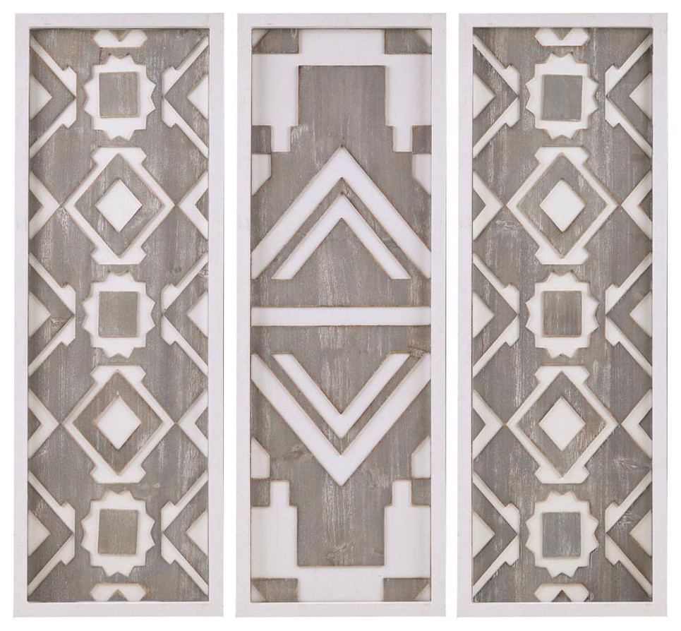 Printed Wood Wall Decor Set Of 3 Farmhouse Wall Accents by