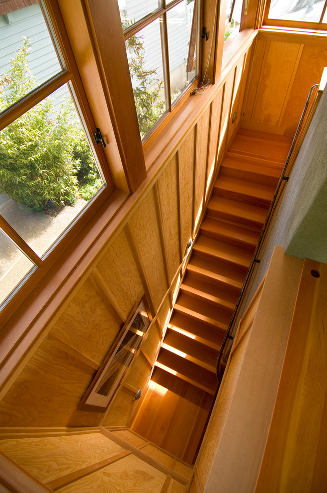 This is an example of a traditional staircase in Portland.