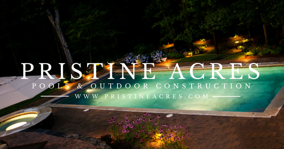 Example of a huge transitional backyard concrete paver and rectangular lap hot tub design in DC Metro