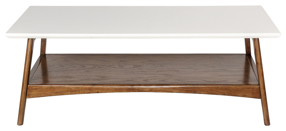 Madison Park Parker Mid-Century Modern Natural Wood Coffee Table, Pecan