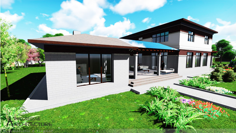 Современный дом с плоской крышей