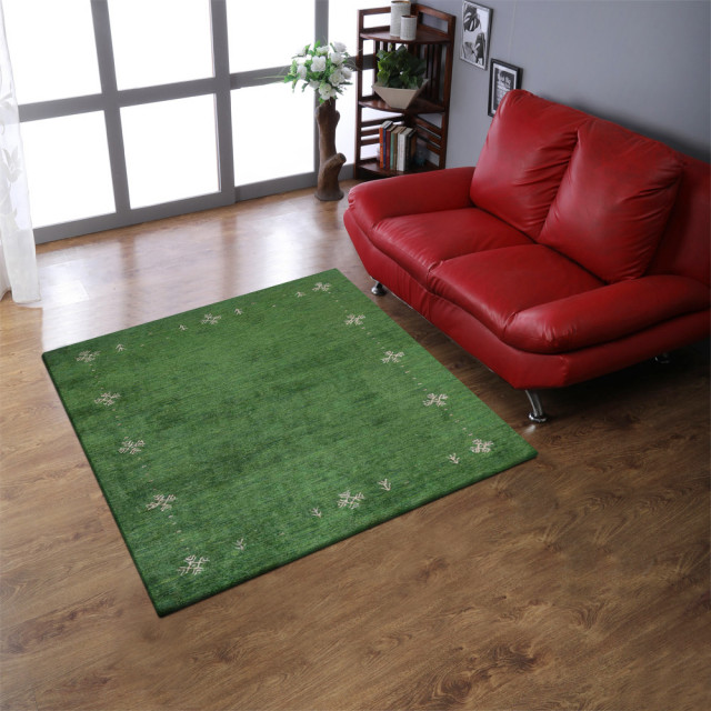 Rugsotic Carpets Hand Knotted Gabbeh Silk Mix 5'x8' Area Rug Contemporary Light Brown LSM530 Rugsotic Carpets Hand Knotted Gabbeh Silk Mix 5'x8' Area Rug Contemporary Light Brown LSM530