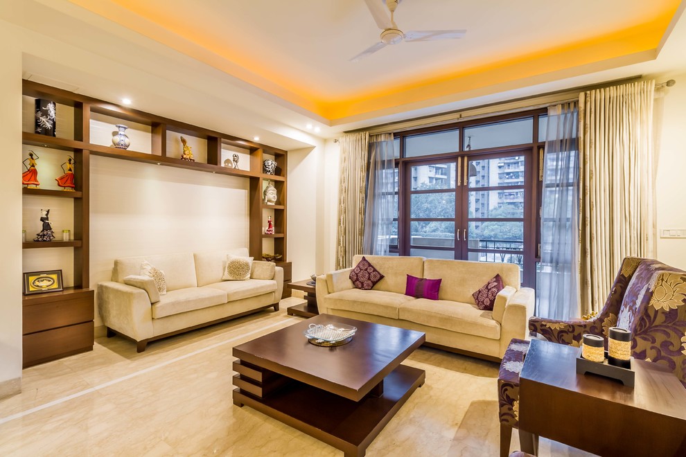 Design ideas for an asian living room in Delhi.
