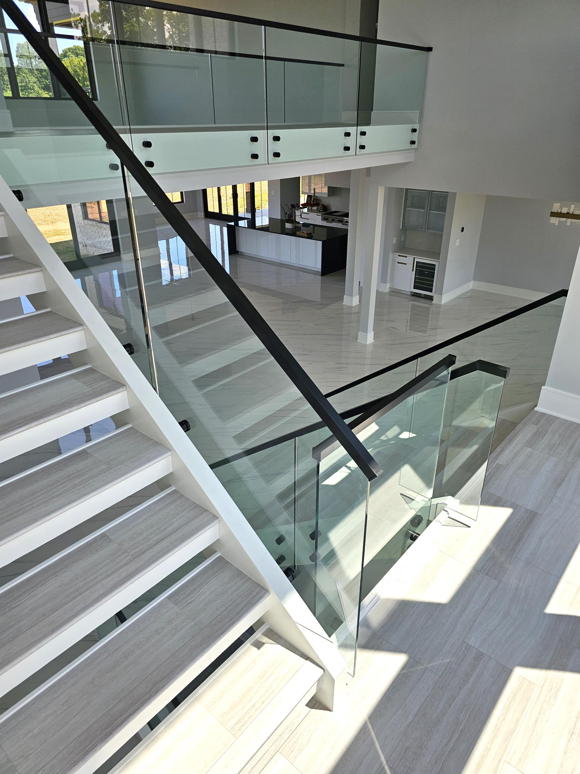 125_Modern Open Rise Stair with Glass Balustrade, Aldie, VA 20105