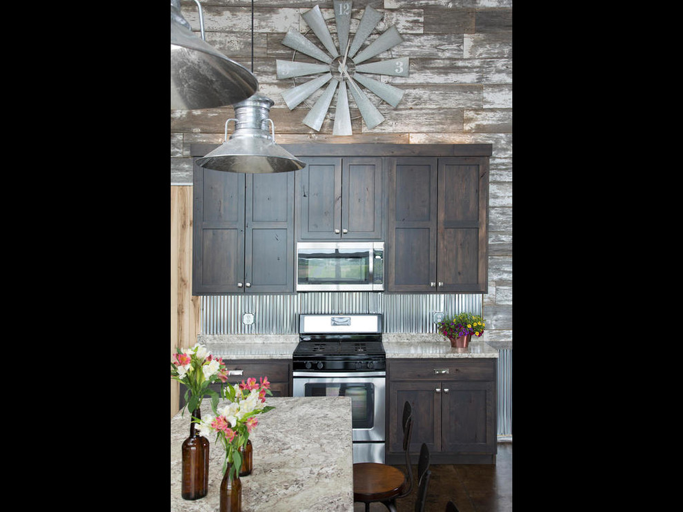 Inspiration for a rustic kitchen remodel in Minneapolis