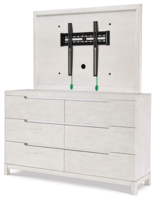 Imelda Soft White 6 Drawer Dresser Farmhouse Dressers By