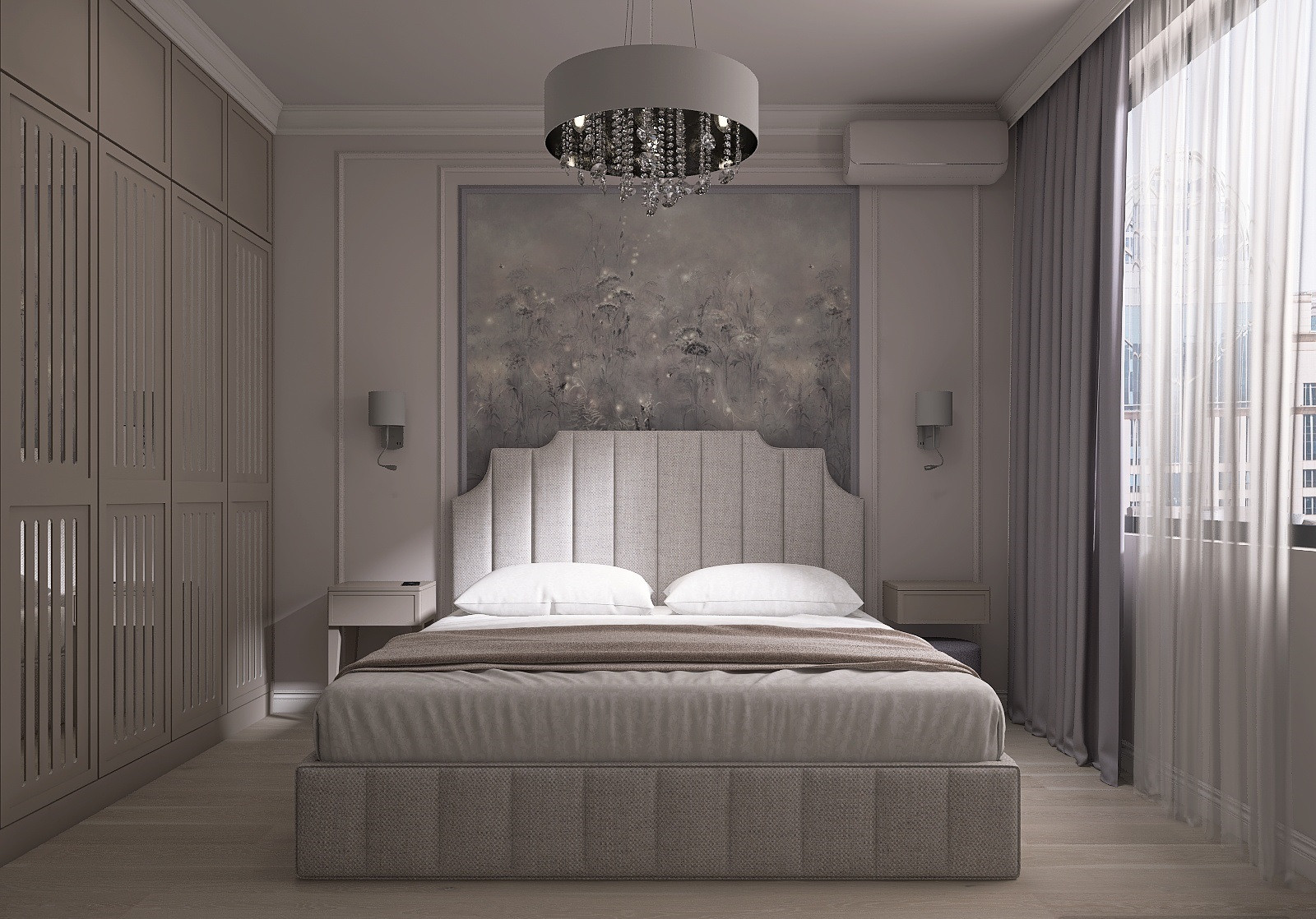 Однокомнатная квартира в современном стиле с элементами неоклассики