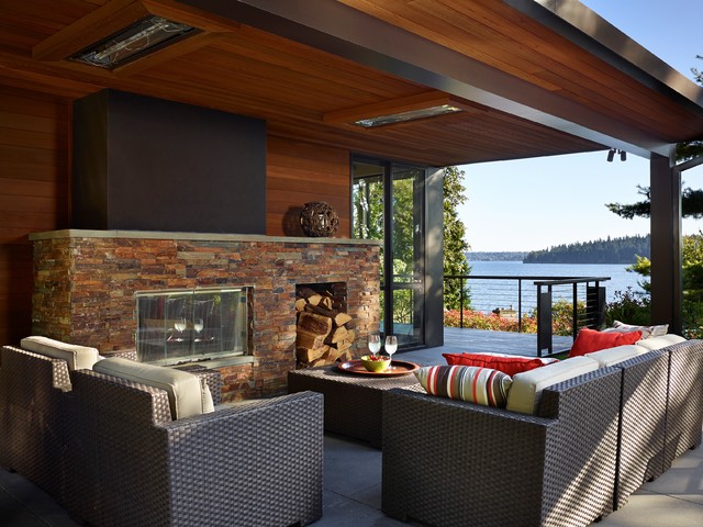 Mercer Island Contemporary contemporaneo-terraza-y-balcon