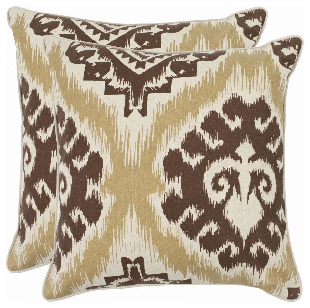 Lucy Accent Pillow (Set of 2) - 22x22 - Brown,White