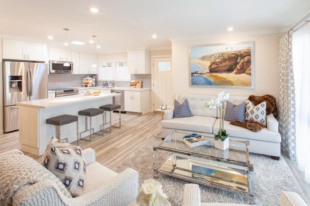 Laguna Hills Residence Transitional Living Room Orange