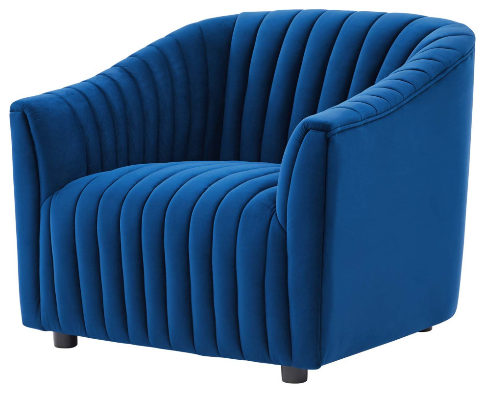 Armchair Accent Tufted Chair, Charcoal Velvet, Modern Lounge Cafe