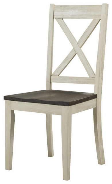 A-America Huron X-Back Dining Side Chair in Cocoa and Chalk (Set of 2)
