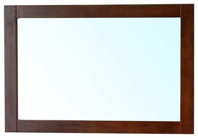 Rectangular Solid Wood Walnut Frame Mirror