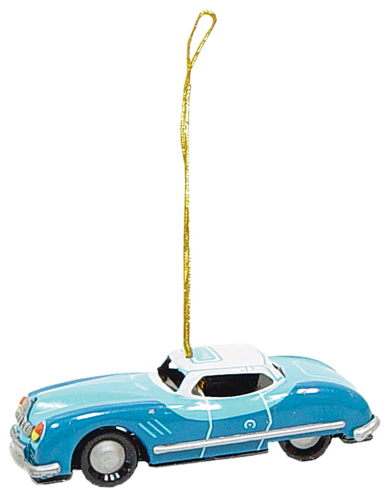 Collectible Blue Car Ornament Contemporary Christmas Ornaments by Houzz