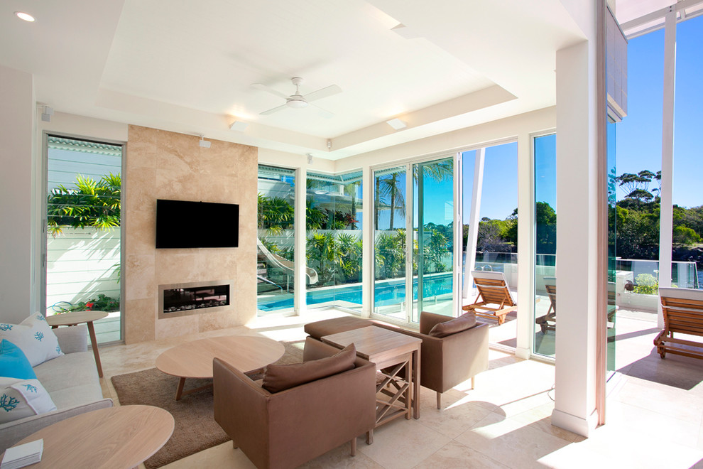 Inspiration for a large contemporary living room in Sunshine Coast.