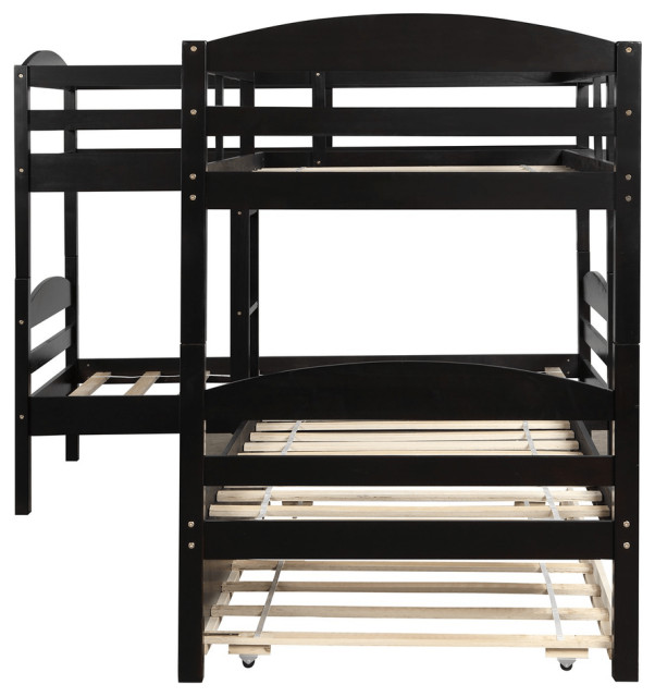 Espresso Twin Contemporary Manufactured Wood and Solid Wood Bunk Bed