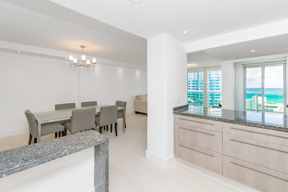 Blue accents on a beach condo