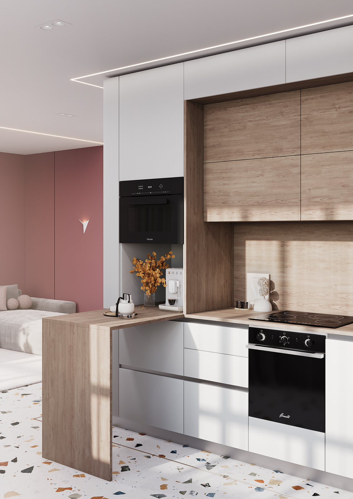 Дизайн-проект яркой квартиры 65 кв.м в современном стиле