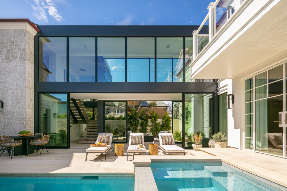 Example of a transitional pool design in Orange County