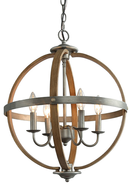 4-Light Lantern Globe Pendant