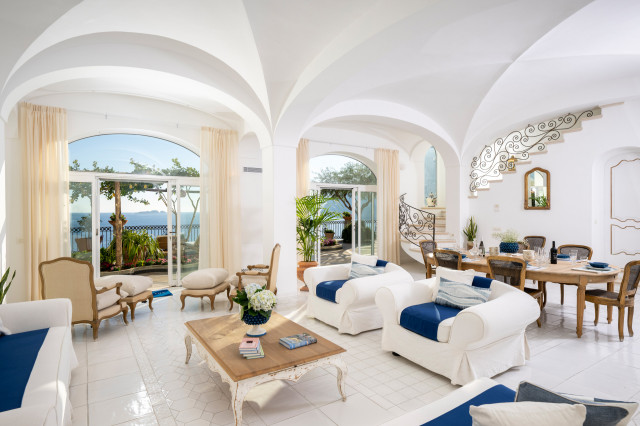 Villa Aldo Marino Positano - Soggiorno mediterranean-living-room